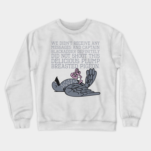 Baldrick Speckled Jim the Plump Breasted Pigeon Crewneck Sweatshirt by Meta Cortex